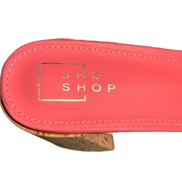 New ShuShop Coral Chunky Heels with Braided Strap and Cork Platform - Picture 6 of 7